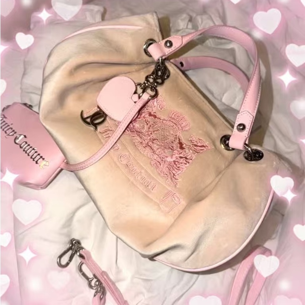 Juicy Couture Pink and Cream Shoulder Bag